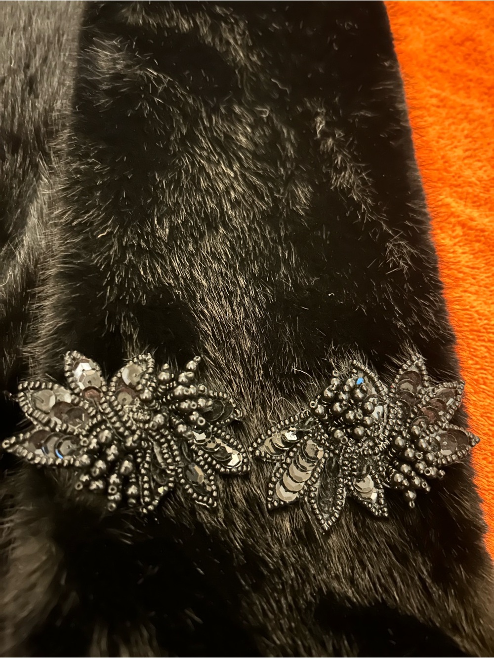 Black Beaded Floral Applique Shoe clips - Women Accessories